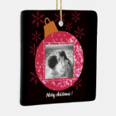 Eigene Weihnachtsklammerung für schwarzes Foto Keramikornament (Rechts)