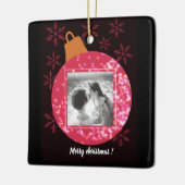Eigene Weihnachtsklammerung für schwarzes Foto Keramikornament (Links)