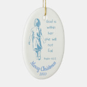 Eigene Weihnachtsschrift Keramik Ornament (Rechts)