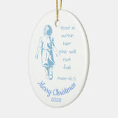 Eigene Weihnachtsschrift Keramik Ornament (Links)