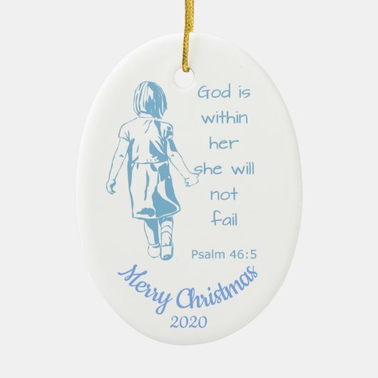 Eigene Weihnachtsschrift Keramik Ornament (Vorne)