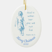 Eigene Weihnachtsschrift Keramik Ornament (Hinten)