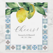 Eigene Weinmarken Amalfi Tile & Zitronen Weinetikett (Einzelnes Label)