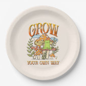 Eigene Weise wachsen - Frosch und Pilz vermitteln Pappteller (Vorderseite)