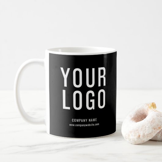 Eigene Werbeaktion für das Schwarze Business-Logo Kaffeetasse (Mit Donut)