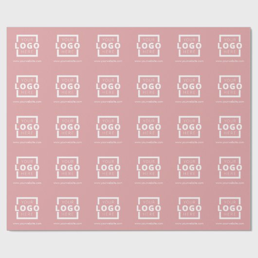 Eigene Werbeaktion Logo-Markenbezeichnung Rosa Geschenkpapier (Flach)