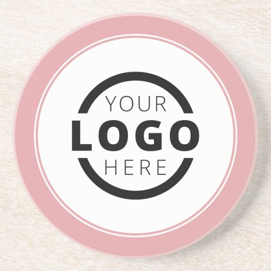 Eigene Werbeaktion Logo-Markenbezeichnung Rosa Getränkeuntersetzer (Vorne)