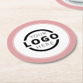 Eigene Werbeaktion Logo-Markenbezeichnung Rosa Runder Pappuntersetzer (Angewinkelt)