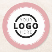 Eigene Werbeaktion Logo-Markenbezeichnung Rosa Runder Pappuntersetzer (Vorderseite)