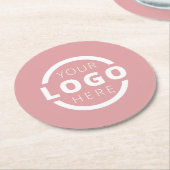 Eigene Werbeaktion Logo-Markenbezeichnung Rosa Runder Pappuntersetzer (Angewinkelt)