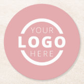 Eigene Werbeaktion Logo-Markenbezeichnung Rosa Runder Pappuntersetzer (Vorderseite)