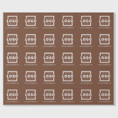 Eigene Werbefirma-Logo-Brown Geschenkpapier (Flach)