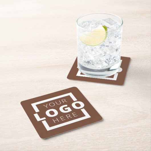 Eigene Werbefirma-Logo-Brown Rechteckiger Pappuntersetzer (Vor Ort)