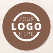 Eigene Werbefirma-Logo-Brown Runder Pappuntersetzer (Vorderseite)