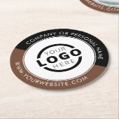 Eigene Werbefirma-Logo-Brown Runder Pappuntersetzer (Angewinkelt)