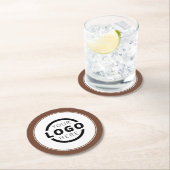 Eigene Werbefirma-Logo-Brown Runder Pappuntersetzer (Vor Ort)