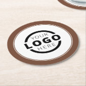Eigene Werbefirma-Logo-Brown Runder Pappuntersetzer (Angewinkelt)