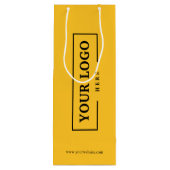 Eigene Werbung für gelbes Shopping-Logo Geschenktüte Für Weinflaschen (Rückseite)