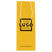 Eigene Werbung für gelbes Shopping-Logo Geschenktüte Für Weinflaschen (Vorderseite)