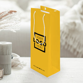 Eigene Werbung für gelbes Shopping-Logo Geschenktüte Für Weinflaschen