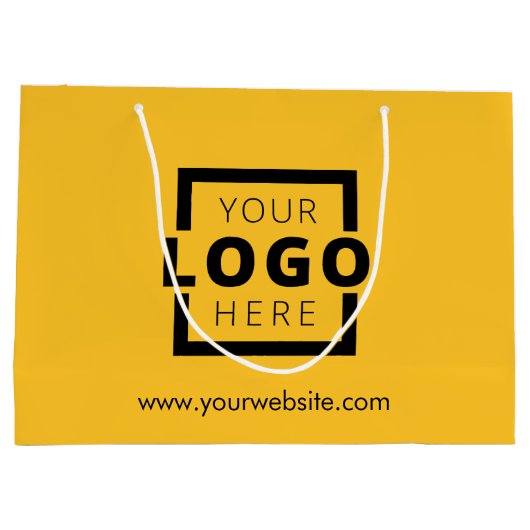Eigene Werbung für gelbes Shopping-Logo Große Geschenktüte (Rückseite)