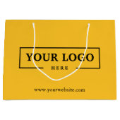 Eigene Werbung für gelbes Shopping-Logo Große Geschenktüte (Vorderseite)