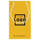 Eigene Werbung für gelbes Shopping-Logo Kleine Geschenktüte (Rückseite)