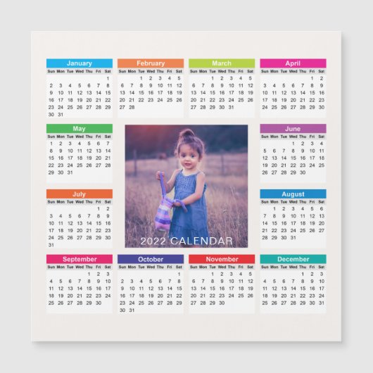 eigenen benutzerdefinierten Foto 2022-Kalender hin Magnetkarte (Vorderseite)