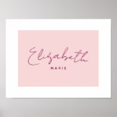 Eigener Babyname Drucken Minimalistisches Kinderzi Poster (Vorne)