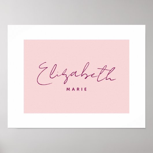 Eigener Babyname Drucken Minimalistisches Kinderzi Poster (Vorne)