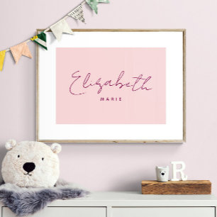 Eigener Babyname Drucken Minimalistisches Kinderzi Poster