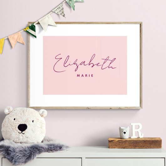 Eigener Babyname Drucken Minimalistisches Kinderzi Poster