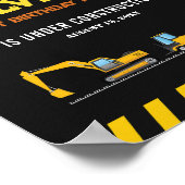 Eigener Begrüßungstruck Gelbgelber Baustanzwagen Poster (Ecke)