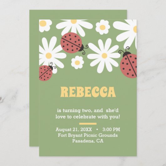 Eigener Blumengeburt Einladung (Vorne/Hinten)