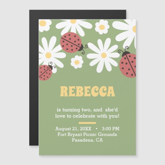 Eigener Blumengeburt Magneteinladung (Vorne/Hinten)