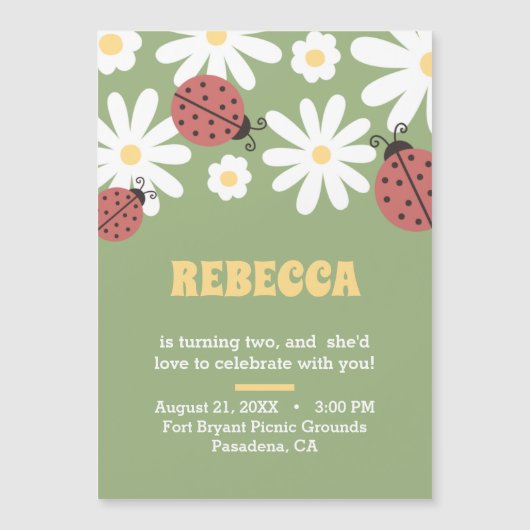 Eigener Blumengeburt Magneteinladung (Vorderseite)