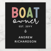 Eigener Eigentümer des Bootes gründete ein neues G Weinetikett (Einzelnes Label)