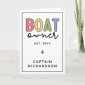 Eigener Eigentümer des Bootes gründete neue Gesche Karte (Vorderseite)