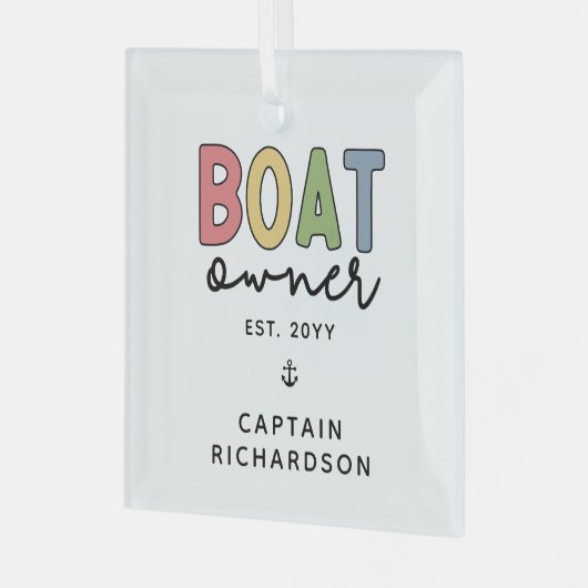 Eigener Eigentümer des Bootes gründete neue Gesche Ornament Aus Glas (Vorderseite links)