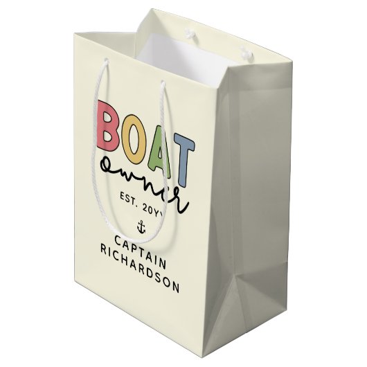 Eigener Eigentümer des eigenen Bootes gründete den Mittlere Geschenktüte (Rückseite Schrägansicht)