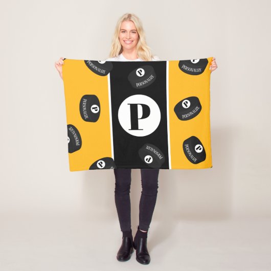 Eigener Eishockey-Puckname Initial Monogramm Fleecedecke (Beispiel)