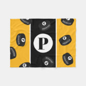 Eigener Eishockey-Puckname Initial Monogramm Fleecedecke (Vorderseite (Horizontal))