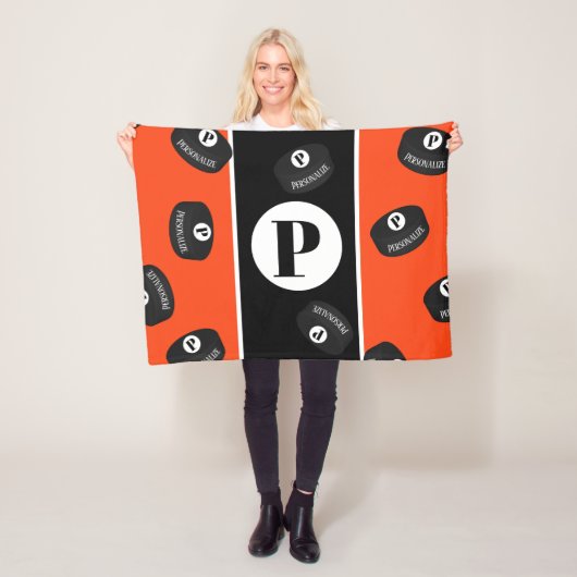 Eigener Eishockey-Puckname Initial Monogramm Fleecedecke (Beispiel)