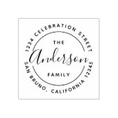 Eigener Familienname Holz Rücksendeadresse Gummistempel (Prägung)