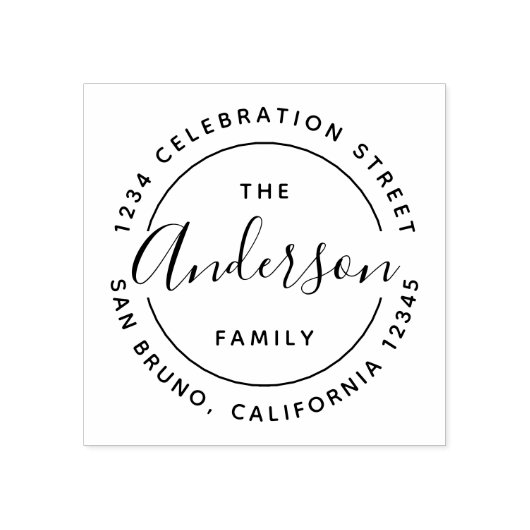 Eigener Familienname Holz Rücksendeadresse Gummistempel (Prägung)