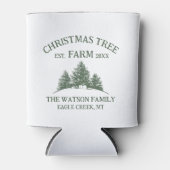 Eigener Familienname Weihnachtsbaumbaum Retro Dosenkühler (Vorderseite)