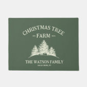 Eigener Familienname Weihnachtsbaumbaum Retro Fußmatte (Vorderseite)