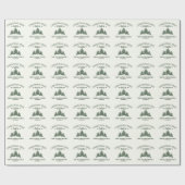 Eigener Familienname Weihnachtsbaumbaum Retro Geschenkpapier (Flach)