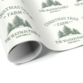 Eigener Familienname Weihnachtsbaumbaum Retro Geschenkpapier (Rolleneckpunkt)
