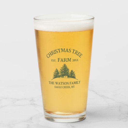 Eigener Familienname Weihnachtsbaumbaum Retro Glas (Vorne (Gefüllt))